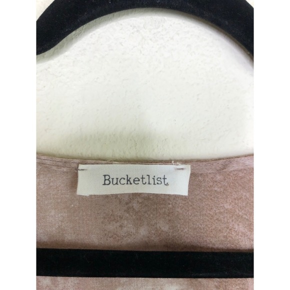 Bucketlist Tie-Waist Jumpsuit Women's Large Short Sleeve Taupe Tie Dye Wide Leg - Picture 6 of 16